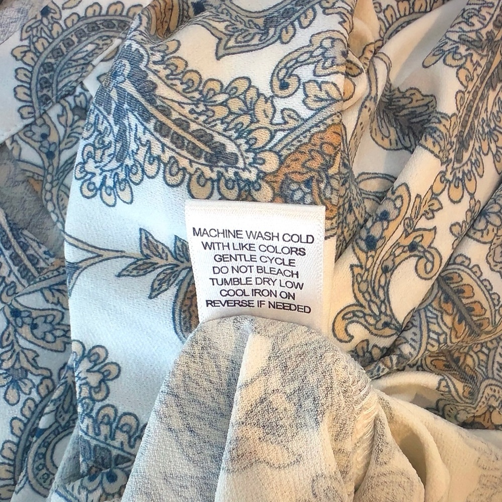 CURE White Paisley Tunic with Blue and Tan Motifs - Picture 6 of 6